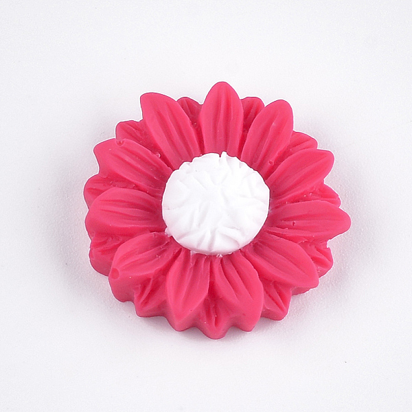 

PandaHall Resin Cabochons, Sunflower, Deep Pink, 24x7mm Resin Flower Pink