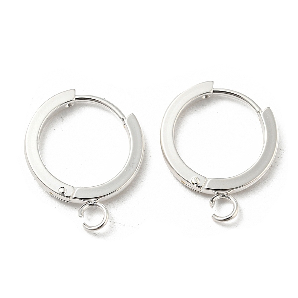 

PandaHall 201 Stainless Steel Huggie Hoop Earrings Findings, with Vertical Loop, with 316 Surgical Stainless Steel Earring Pins, Ring...