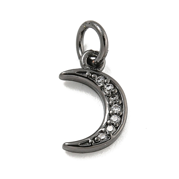 

PandaHall Brass Cubic Zirconia Pendants, with Jump Ring, Long-Lasting Plated, Lead Free & Cadmium Free, Moon Charms, with Jump Ring..., Clear