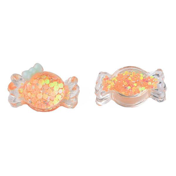 

PandaHall Transparent Epoxy Resin Cabochons, with Paillettes, Candy, Sandy Brown, 14x24x9mm Epoxy Resin Candy