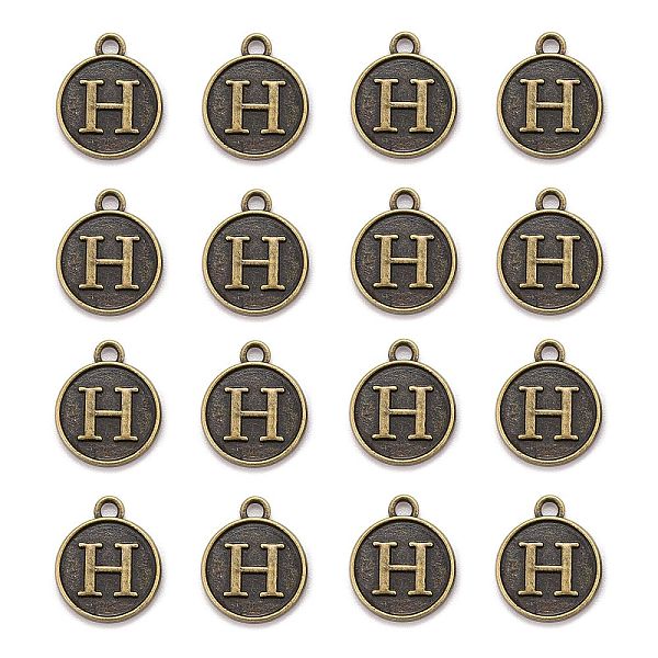 

PandaHall Alloy Pendant Cabochon Settings, For Enamel, Cadmium Free & Lead Free, Flat Round with Letter, Antique Bronze, Letter.H, 14x12x2mm...