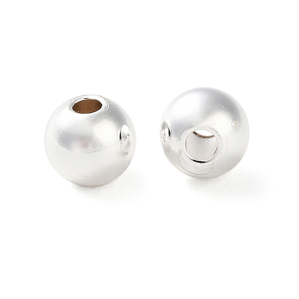 

PandaHall Rack Plating Brass Spacer Beads, Long-Lasting Plated, Lead Free & Cadmium Free, Round, Silver, 5x4mm, Hole: 1.5mm Brass Round