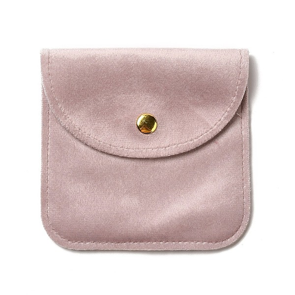 

PandaHall Velvet Jewelry Storage Pouches, Square Jewelry Bags with Golden Tone Snap Fastener, for Earring, Rings Storage, Pink...