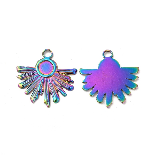 

PandaHall Ion Plating(IP) 304 Stainless Steel Pendant Cabochon Settings, Fan, Rainbow Color, Tray: 6mm, 26x26x2mm, Hole: 3mm 304 Stainless...