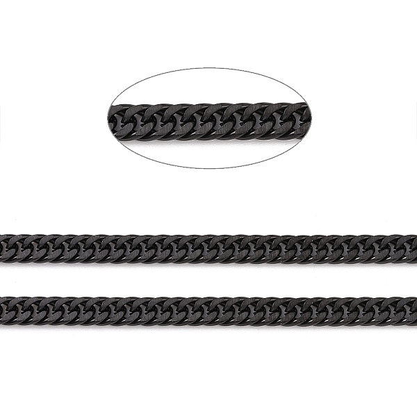 

PandaHall 304 Stainless Steel Cuban Link Chains, Curb Chains, with Spoo, Electrophoresis Black, 5x4x0.8mm, about 32.8 Feet(10m)/roll 304...