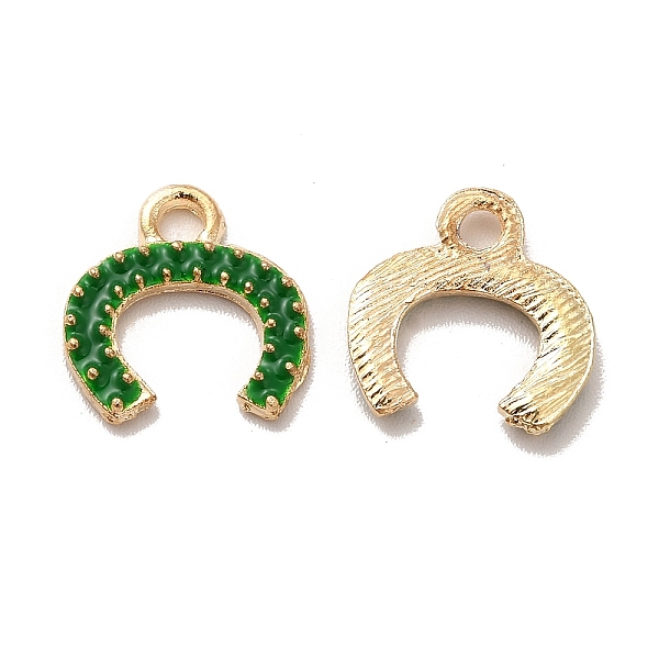 

PandaHall Alloy Enamel Charms, Horseshoe Charms, Golden, 12x12x2mm, Hole: 2mm Alloy+Enamel Others Green