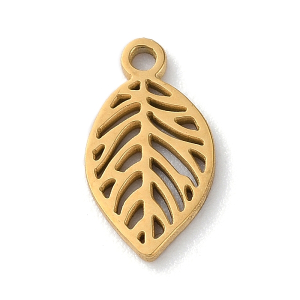 

PandaHall 304 Stainless Steel Pendants, Laser Cut, Leaf, Golden, 12x6.5x1mm, Hole: 1.2mm 304 Stainless Steel Leaf