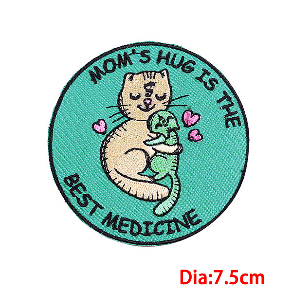 

PandaHall Animal Theme Computerized Embroidery Cloth Iron on/Sew on Patches, Costume Accessories, Cat Pattern, 75mm Cloth Cat Shape