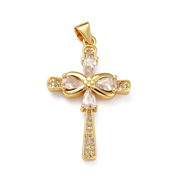 

PandaHall Brass Micro Pave Clear Cubic Zirconia Pendants, Cross, Real 18K Gold Plated, 30x19x4mm, Hole: 4x3mm Brass+Cubic Zirconia Cross...