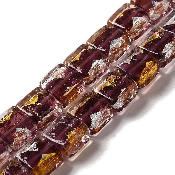 

PandaHall Handmade Gold Sand and Silver Sand Lampwork Beads, Square, Coconut Brown, 10x10x5.5mm, Hole: 1.2mm Gold & Silver Foil Square