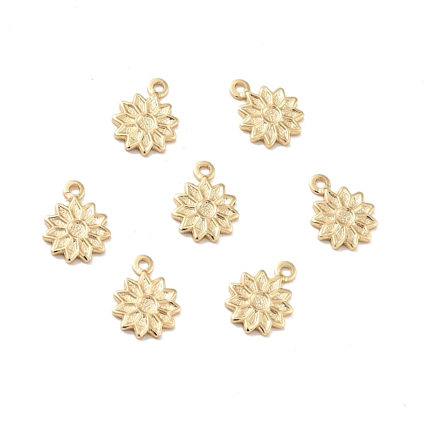 

PandaHall Rack Plating Brass Charms, Long-Lasting Plated, Cadmium Free & Lead Free, Flower, Golden, 10.5x8x1mm, Hole: 1.2mm Brass Flower
