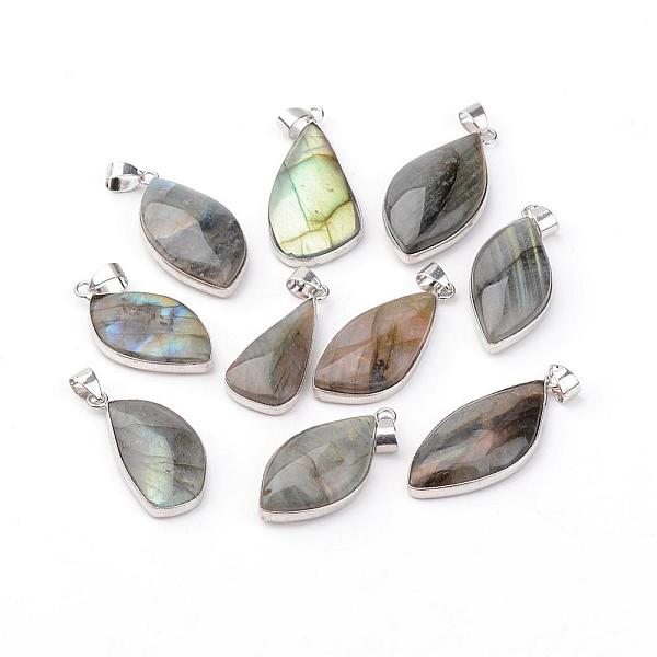 

PandaHall Natural Larvikite Pendants, with Brass Findings, Mixed Shape, Platinum, 28~55x13~35x4~11mm, Hole: 4x6mm Larvikite Mixed Shapes
