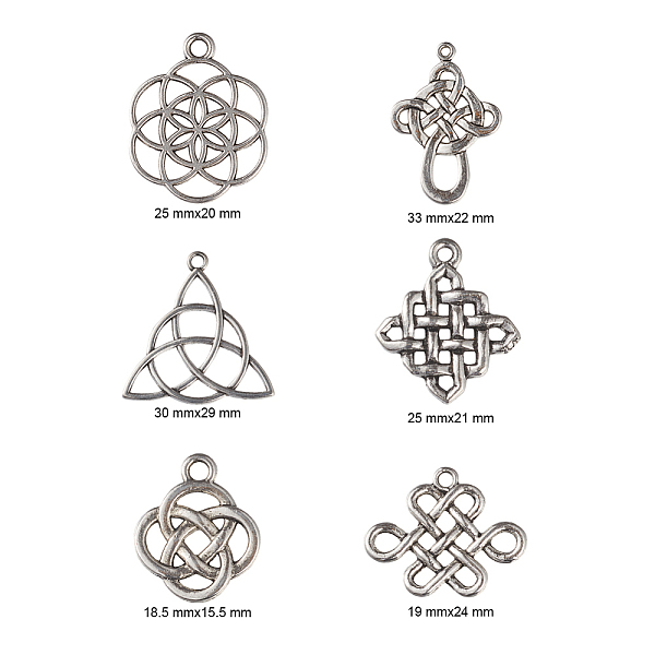 

PandaHall Tibetan Style Alloy Chinese Knot Pendants, Antique Silver, 10pcs/kind, 60pcs/box Alloy Others