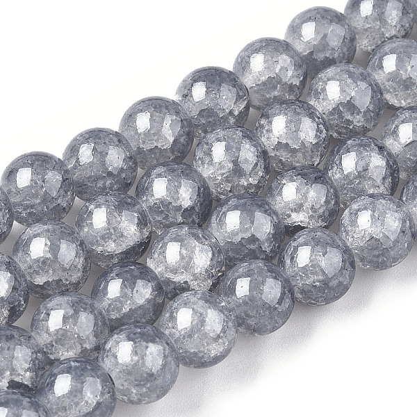 

PandaHall Baking Painted Crackle Glass Bead Strands, Round, Dark Gray, 8mm, Hole: 1.3~1.6mm, about 100pcs/strand, 31.4 inch Glass Round