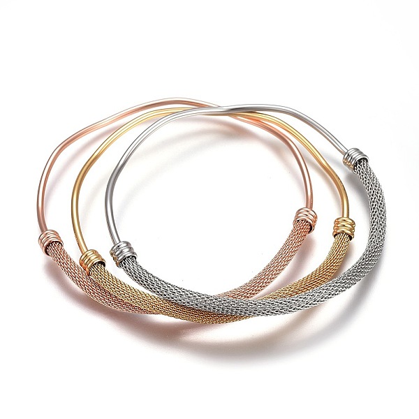 

PandaHall 304 Stainless Steel Bangle Sets, Mixed Color, 2-3/8 inch(6cm)~2-3/4 inch(7cm), 3pcs/set 304 Stainless Steel Multicolor