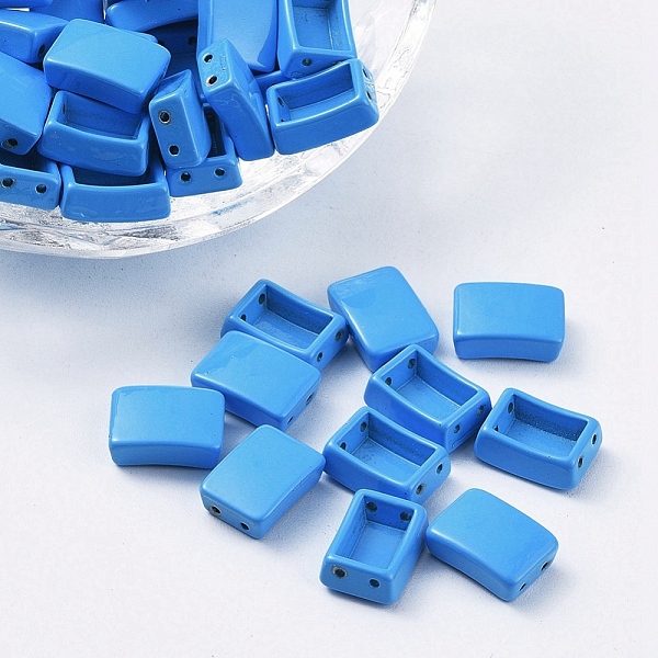 

PandaHall Spray Painted Alloy Multi-Strand Links, For Tile Elastic Bracelets Making, Rectangle, Sky Blue, 11.3x8x4mm, Hole: 0.8mm Alloy...