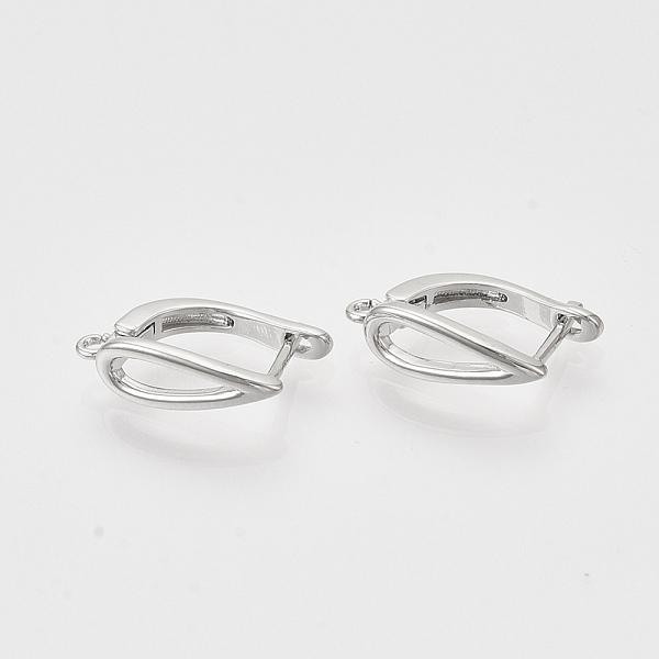 

PandaHall Brass Hoop Earring Findings with Latch Back Closure, Nickel Free, with Horizontal Loop, Teardrop, Real Platinum Plated...