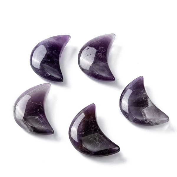 

PandaHall Natural Amethyst Beads, No Hole/Undrilled, for Wire Wrapped Pendant Making, Moon, 34~35x22x7~10mm Amethyst Moon