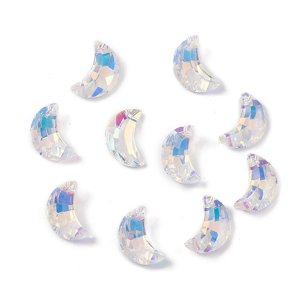 

PandaHall Electroplate Transparent Glass Pendants, Back Plated, Faceted, Crescent Moon Charms, Clear, 20x13x6mm, Hole: 1.2mm Glass Moon...
