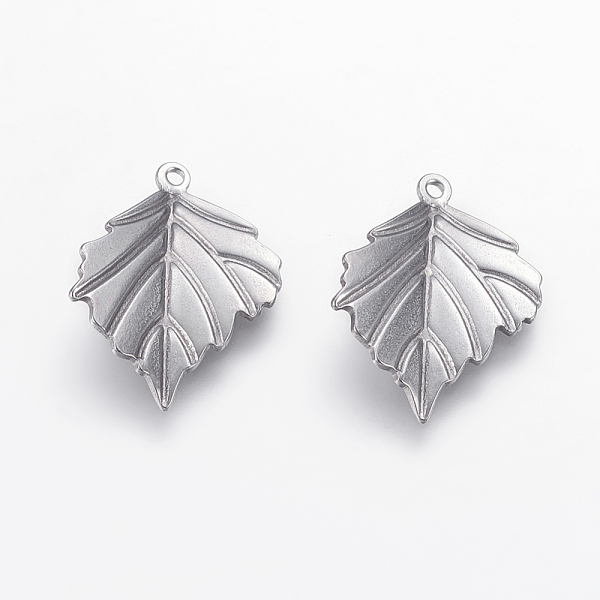 

PandaHall 304 Stainless Steel Pendants, Leaf, Stainless Steel Color, 23x17x1.5mm, Hole: 1mm 304 Stainless Steel Leaf