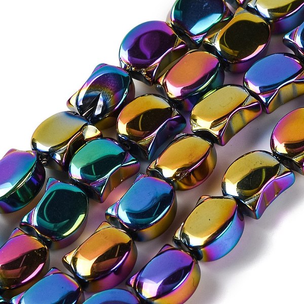 

PandaHall Electroplate Glass Beads Strands, Half Plated, Cat Shape, Rainbow Plated, 8x10.5x5mm, Hole: 1.1mm, about 65pcs/strand, 25.20''...