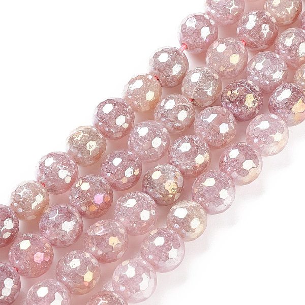 

PandaHall Round Natural Electroplated Strawberry Quartz Beads, Faceted, 10mm, Hole: 1.2mm, about 39pcs/strand, 15.35''(39cm) Strawberry...