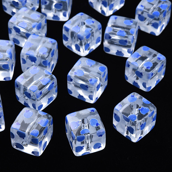 

PandaHall Transparent Printed Acrylic Beads, Square with Fruit Pattern, Fruit Pattern, 16x16x16mm, Hole: 3mm Acrylic Fruit