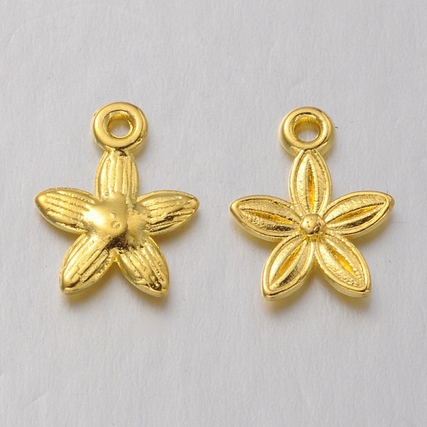 PandaHall Tibetan Style Alloy Pendants, Lead Free and Cadmium Free, 13.5mm long, 10.5mm wide, 3mm thick, hole: 1.5mm. Alloy Flower