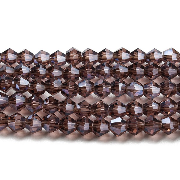 

PandaHall Transparent Electroplate Glass Beads Strands, Pearl Luster Plated, Faceted, Bicone, Medium Purple, 3.5mm, about 113~115pcs/strand...