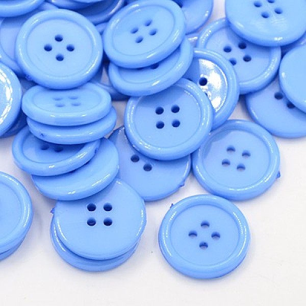 

PandaHall Acrylic Sewing Buttons, Plastic Shirt Buttons for Costume Design, 4-Hole, Dyed, Flat Round, Cornflower Blue, 20x2.5mm, Hole: 1mm...