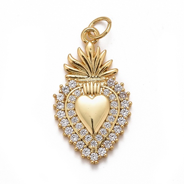 

PandaHall Rack Plating Brass Micro Pave Clear Cubic Zirconia Pendants, Cadmium Free & Nickel Free & Lead Free, Long-Lasting Plated, with...