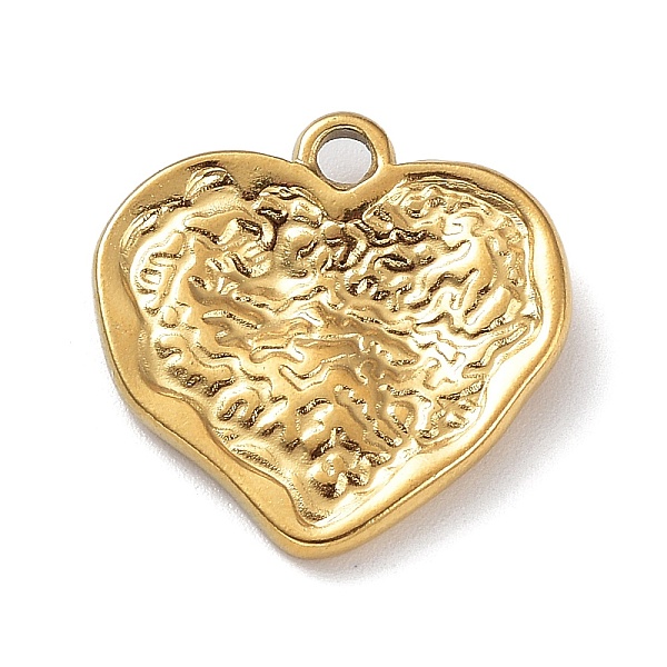 

PandaHall Ion Plating(IP) 304 Stainless Steel Pendants, Textured, Heart Charm, Real 18K Gold Plated, 18x18x3mm, Hole: 2mm 304 Stainless...