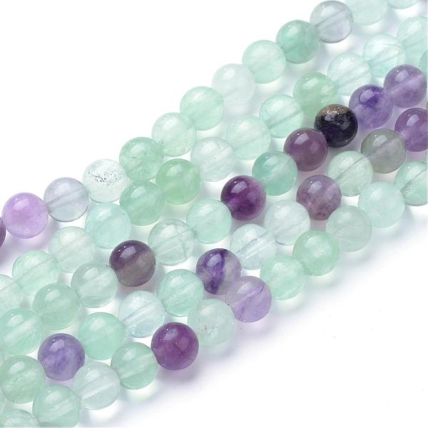 

PandaHall Natural Fluorite Beads Strands, Round, Colorful, 8~8.5mm, Hole: 1mm, about 47pcs/strand, 15.5 inch Fluorite Round