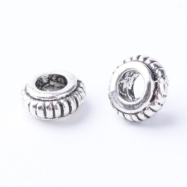 

PandaHall Tibetan Style Alloy Spacer Beads, Rondelle, Cadmium Free & Nickel Free & Lead Free, Antique Silver, 7.5x3~4mm, Hole: 3mm Alloy...