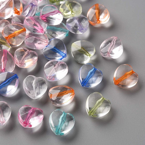 

PandaHall Transparent Acrylic Beads, Heart, Mixed Color, 12x12x7mm, Hole: 1.5mm Acrylic Heart Multicolor