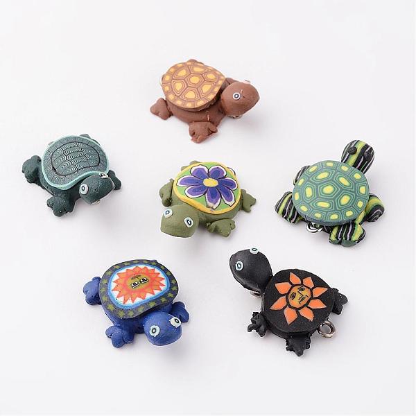 

PandaHall Handmade Polymer Clay Pendants, Tortoises, Mixed Color, 19x26mm, Hole: 2mm Polymer Clay Other Animal Multicolor