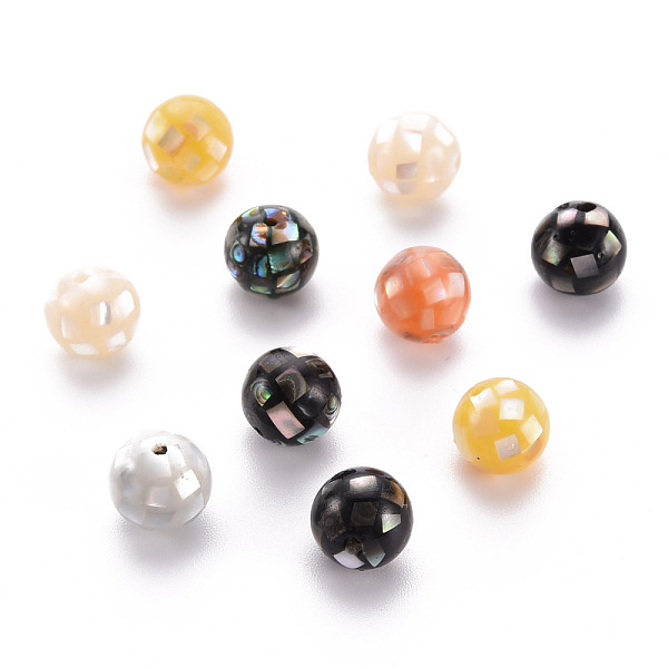 

PandaHall Natural Mixed Shell Beads, Round, Mixed Color, 10.5mm, Hole: 1mm Other Sea Shell Round Multicolor