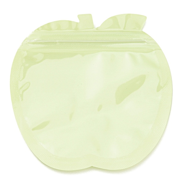 

PandaHall Apple Shaped Plastic Packaging Yinyang Zip Lock Bags, Top Self Seal Pouches, Green Yellow, 10.2x10.1x0.15cm, Unilateral Thickness...