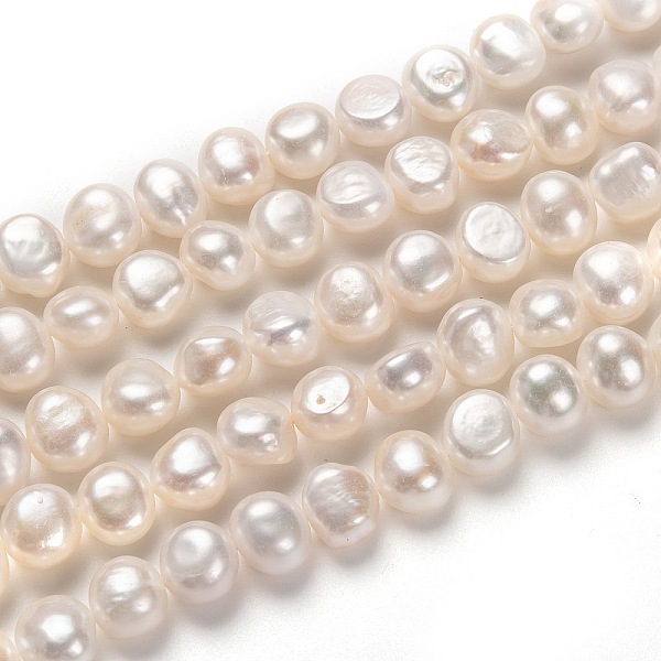 

PandaHall Natural Cultured Freshwater Pearl Beads Strands, Potato, White, 9~10x10~11mm, Hole: 0.7mm, about 39pcs/strand, 14.57 inch(37cm)...