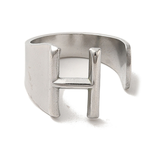 

PandaHall 201 Stainless Steel Finger Rings, Letter H, Inner Diameter: 18mm 201 Stainless Steel Letter H