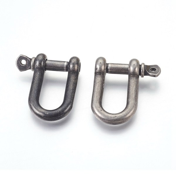 

PandaHall 304 Stainless Steel Screw D-Ring Anchor Shackle Clasps, Antique Silver, 33x29x10mm, Hole: 2mm, 10x20mm Inner Diameter 304...