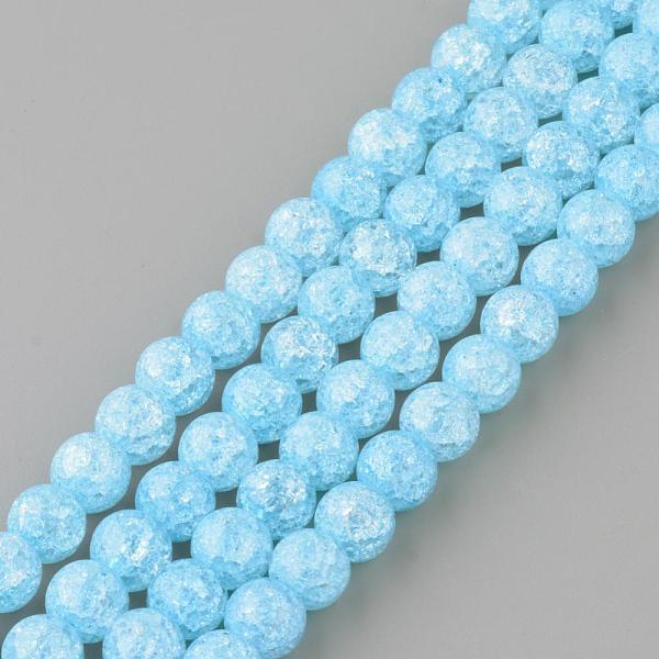 

PandaHall Synthetic Crackle Quartz Beads Strands, Round, Dyed, Light Sky Blue, 8mm, Hole: 1mm, about 50pcs/strand, 15.7 inch Crackle Quartz...