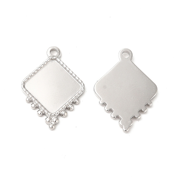 

PandaHall 304 Stainless Steel Pendant Cabochon Settings, Rhombus, Stainless Steel Color, Tray: 13.5x13.5mm, 21x15x2mm, Hole: 1.6mm 304...