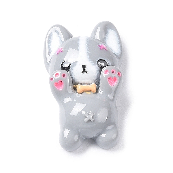 

PandaHall Opaque Resin Cabochons, Dog, Light Grey, 29x18x7mm Resin Dog