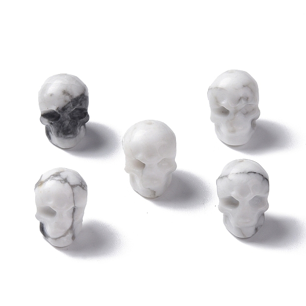 

PandaHall Natural Howlite Beads, Skull, 13x10x11.5mm, Hole: 1mm Howlite Skull