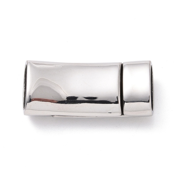 

PandaHall Tibetan Style 304 Stainless Steel Magnetic Clasps with Glue-in Ends, Rectangle, Antique Silver, 28x12x7.5mm, Hole: 5x10mm 304...
