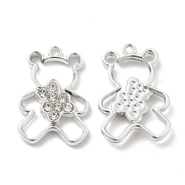 

PandaHall UV Plating Alloy Pendants, with Crystal Rhinestone, Bear Charms, Platinum, 19x13x2.5mm, Hole: 1.3mm Alloy+Rhinestone Bear Clear