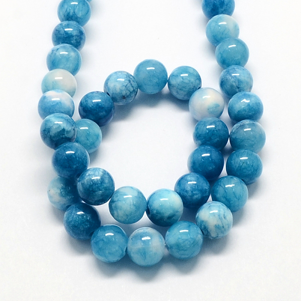 

PandaHall Natural Dyed Persian Jade Gemstone Bead Strands, Round, Dodger Blue, 6mm, Hole: 1mm, about 66pcs/strand, 15.7 inch Persian Jade...