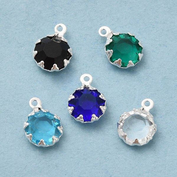 

PandaHall Eco-Friendly Glass Charms, with Brass Findings, Long-Lasting Plated, Cadmium Free & Lead Free, Flat Round, 925 Sterling Silver..., Multicolor