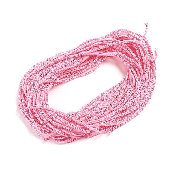 

PandaHall Hollow Nylon Braided Rope, for Camping, Outdoor Adventure, Gardening, Pink, 4mm, 20m/bundle Nylon Pink